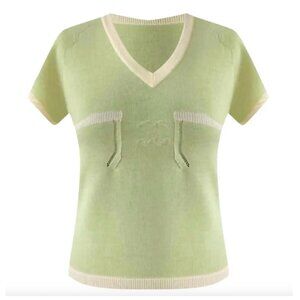 Vintage Chanel by Karl Lagerfeld Cruise Logo Cashmere T-shirt